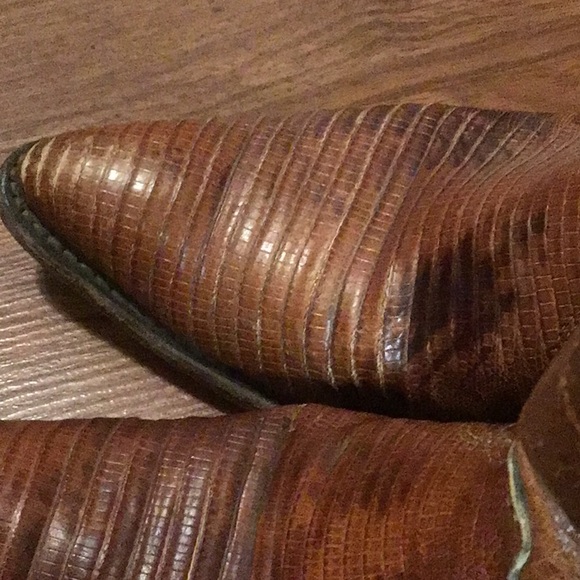 Vintage snakeskin leather cowboy boots high Sz 7.5 M - Picture 15 of 16